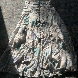Floral Sandro Skirt with Button-Down Front